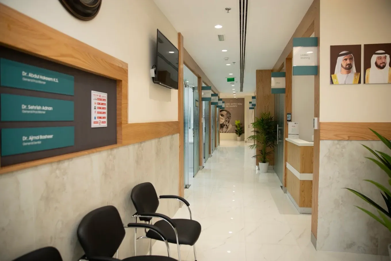 Corridor and waiting chairs inside Relief Medical Center